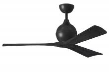 Matthews Fan Company IR3-BK-BK-52 - Irene-3 three-blade paddle fan in Matte Black finish with 52" solid matte black wood blades.