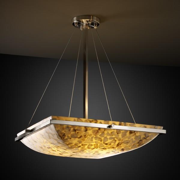 24" Square LED Pendant Bowl w/ Ring