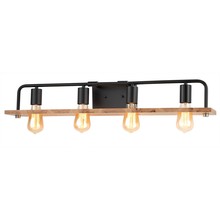 Justice Design Group ECO-8394-WOOD-MBLK - Loft 4-Light Bath Bar