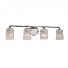 Justice Design Group GLA-8464-16-CLRT-NCKL-LED4-2800 - Bronx 4-Light LED Bath Bar