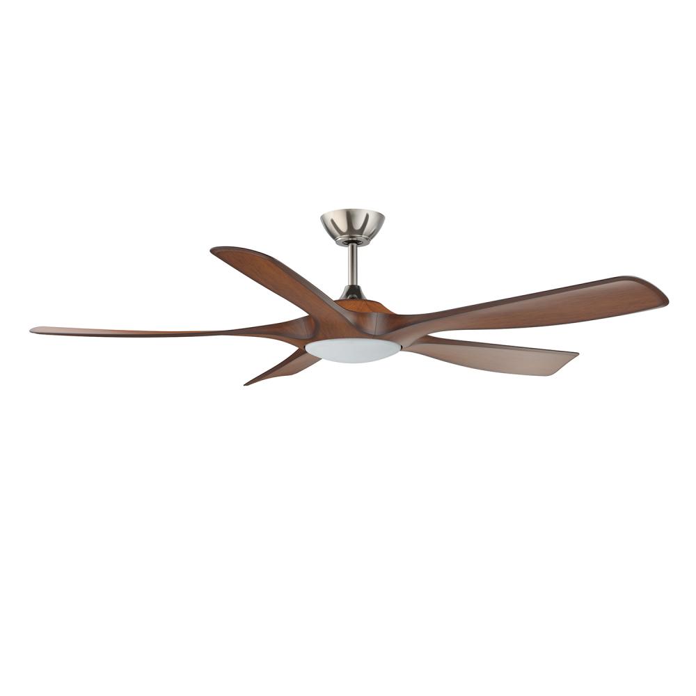 MISTRAL 56 in. Satin Nickel Ceiling Fan with Dark Walnut blades