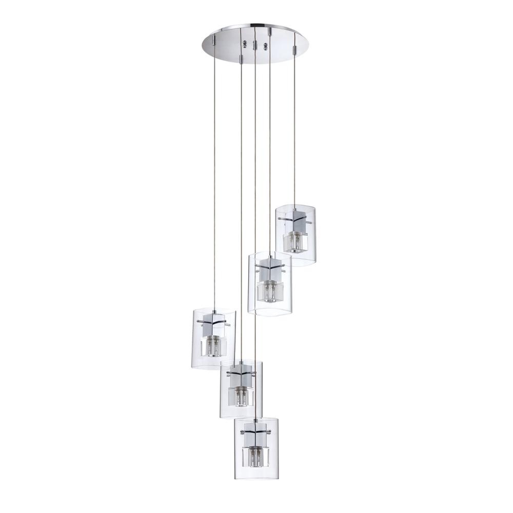 METRO series 5-Light Chrome Pendant Pan