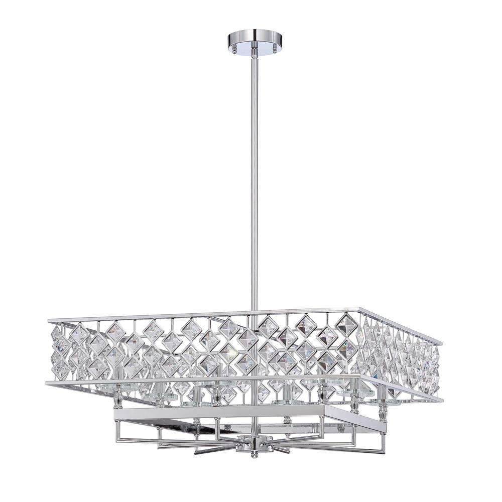 MILANO series 8-Light 26" Chrome Pendant