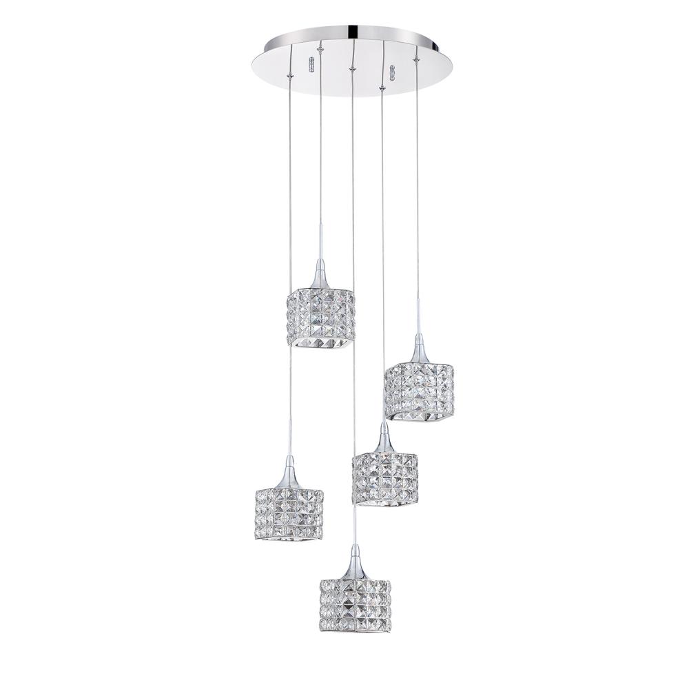 SHIMERA series 5-Light Chrome Pendant Pan