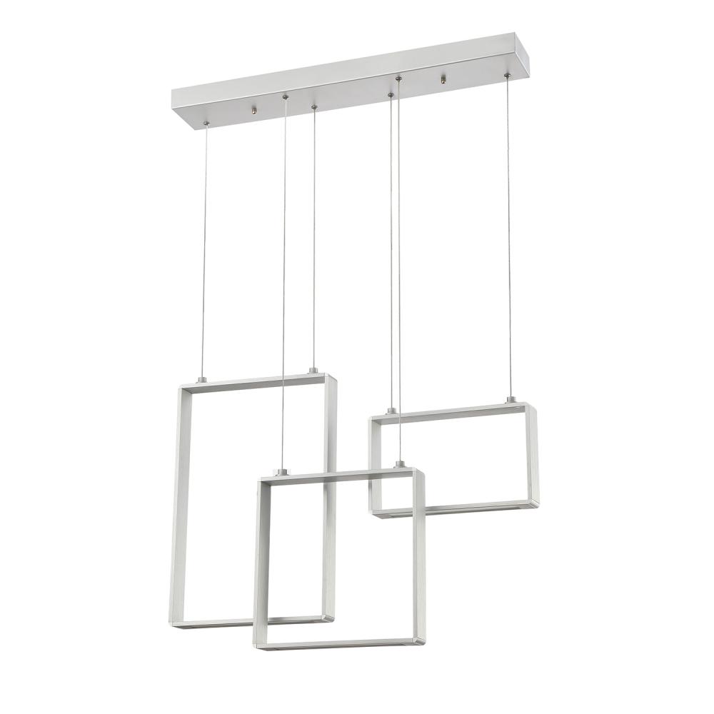 QUADRON 3-Light Aluminum LED Pendant Bar