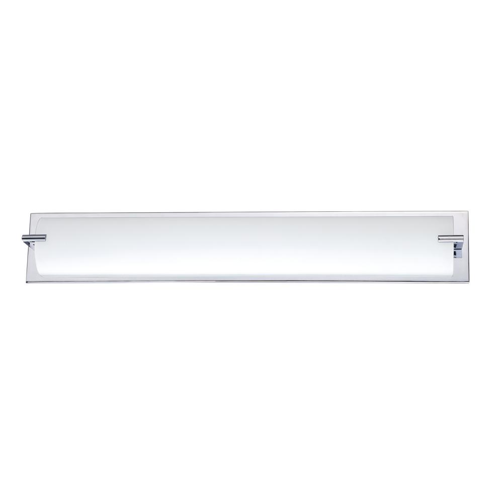 PARAMOUNT 5-Light Chrome Vanity Light with White Glass