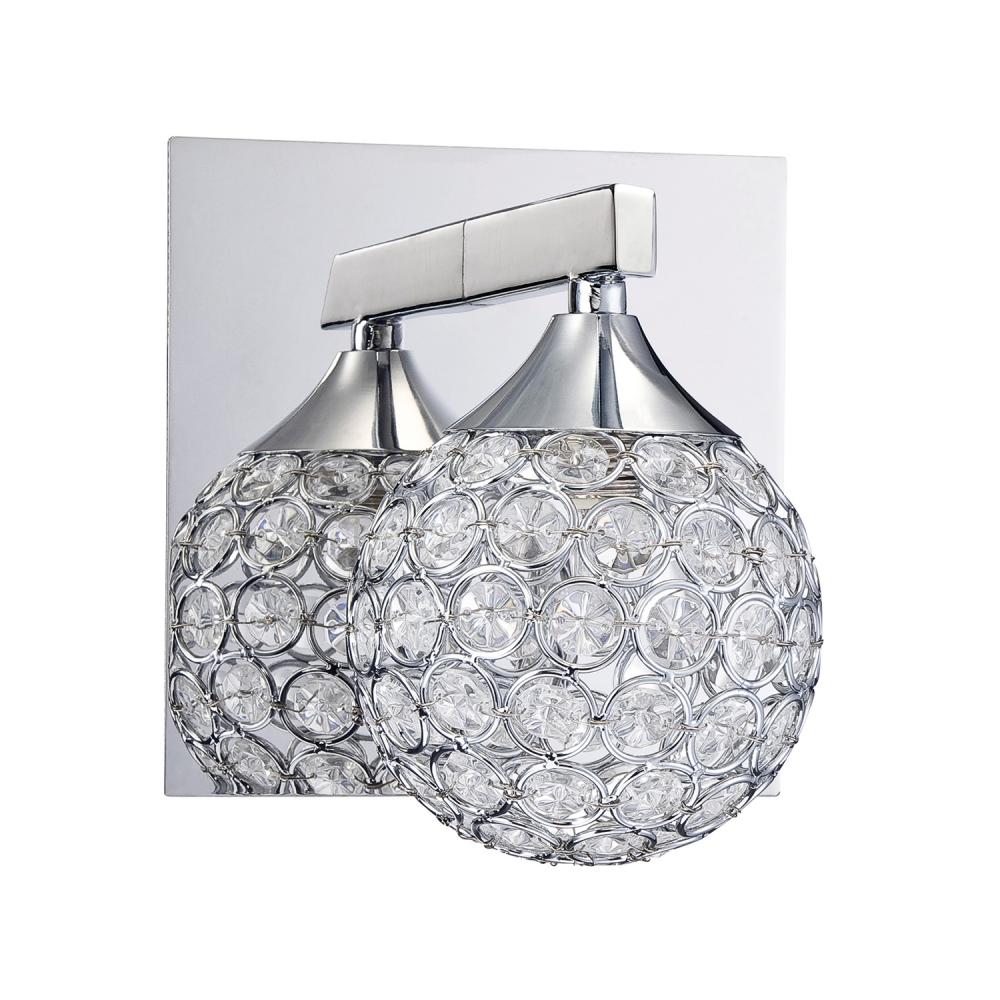 CRYS 1-Light Chrome Vanity Light