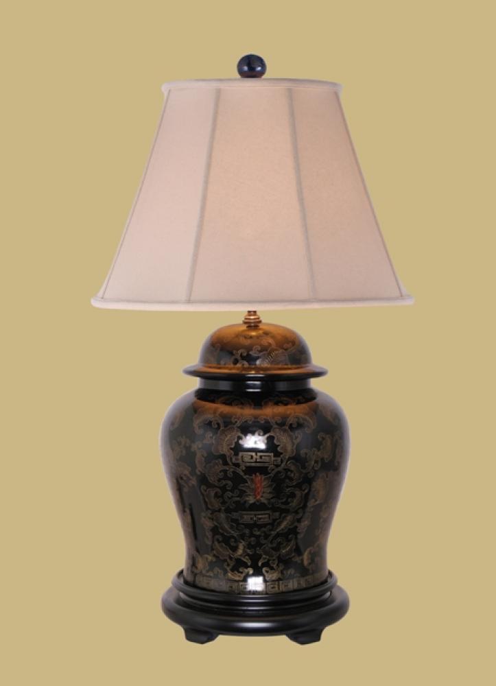 Black Palace Lacquer Temple Jar Lamp