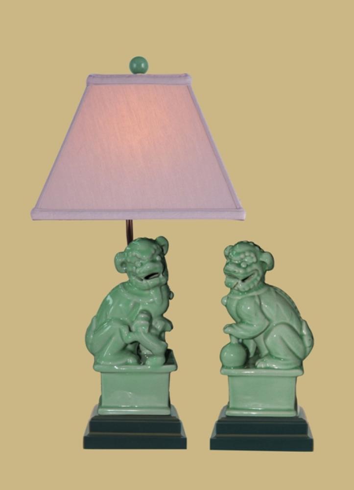 Celadon Porcelain Lion Table Lamps