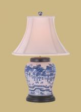 East Enterprises LPDBFJ1010Q - Oriental B/W 13 Hang Porcelain Wine Urn Lamp