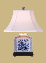 East Enterprises LPDBWN087A - Oriental Blue & White Porcelain Rec Jar Lamp