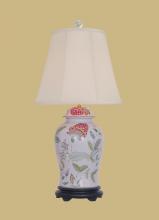 East Enterprises LPDHLF0819B - Porcelain Red Lotus Temple Jar Lamp