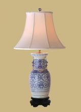 East Enterprises LPNV16AA - Oriental Hand Painted Blue & White Vase Lamp