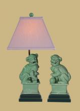 East Enterprises LPQC6D10H - Celadon Porcelain Lion Table Lamps