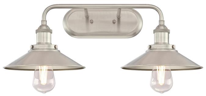 2 Light Wall Fixture Brushed Nickel Finish