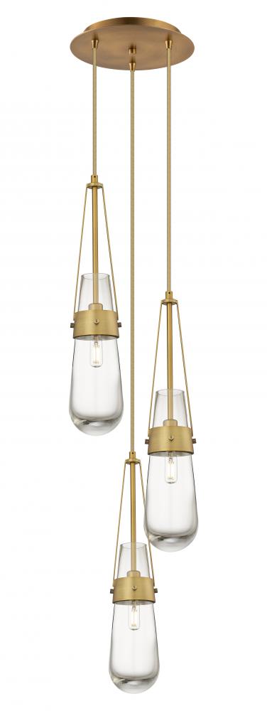 Milan - 3 Light - 12 inch - Brushed Brass - Multi Pendant