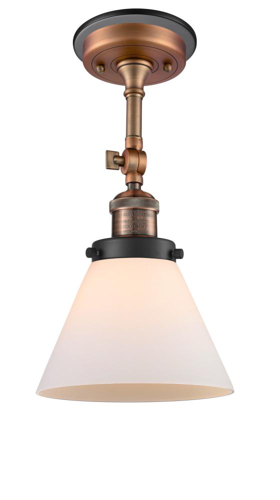 Cone - 1 Light - 8 inch - Antique Copper - Semi-Flush Mount