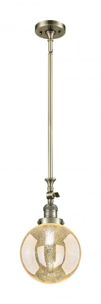 Beacon - 1 Light - 8 inch - Antique Brass - Stem Hung - Adjustable Mini Pendant