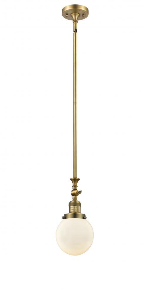 Beacon - 1 Light - 6 inch - Brushed Brass - Stem Hung - Adjustable Mini Pendant