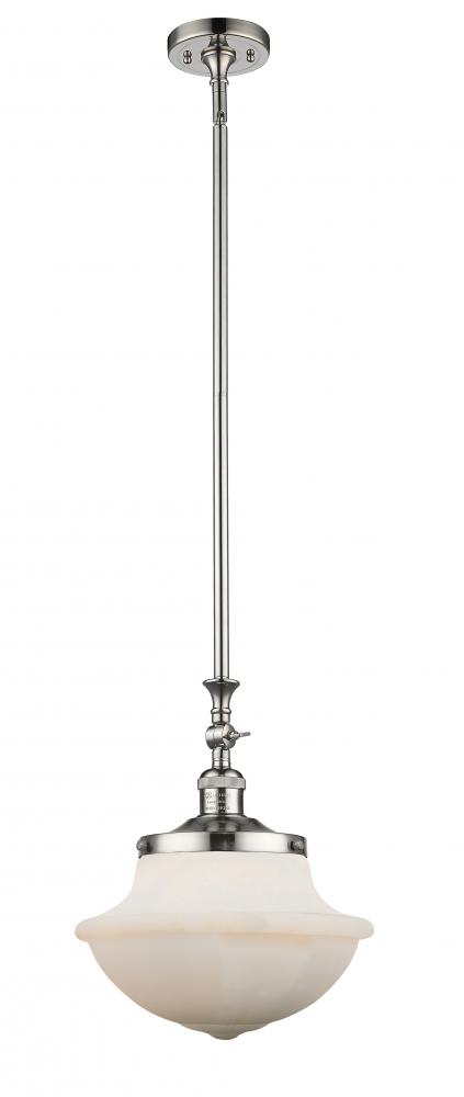 Oxford - 1 Light - 12 inch - Polished Nickel - Stem Hung - Adjustable Mini Pendant