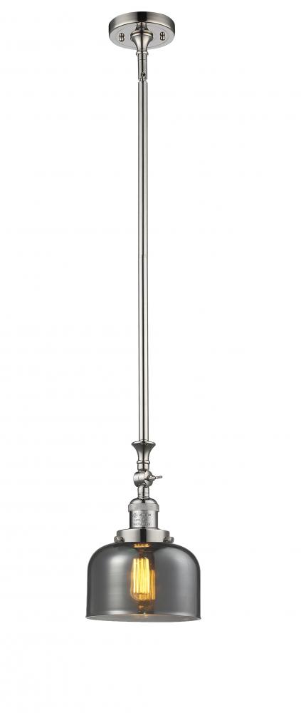 Bell - 1 Light - 8 inch - Polished Nickel - Stem Hung - Mini Pendant