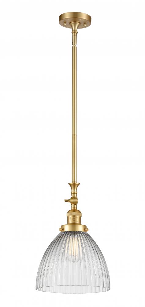 Seneca Falls - 1 Light - 10 inch - Satin Gold - Stem Hung - Mini Pendant