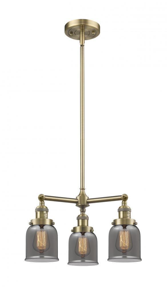 Bell - 3 Light - 19 inch - Antique Brass - Stem Hung - Chandelier