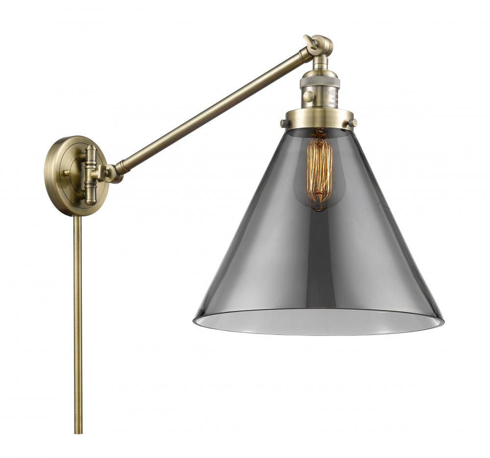 Cone - 1 Light - 12 inch - Antique Brass -Adjustable Swing Arm