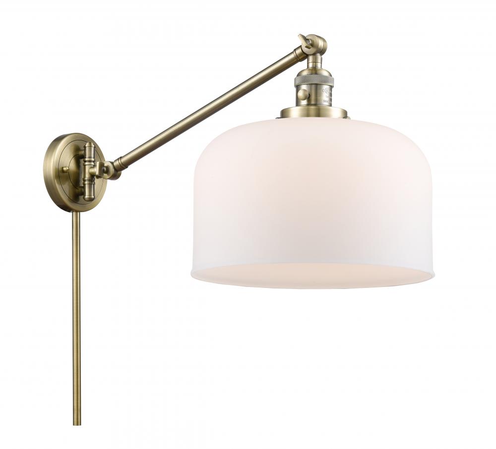 Bell - 1 Light - 12 inch - Antique Brass -Adjustable Swing Arm