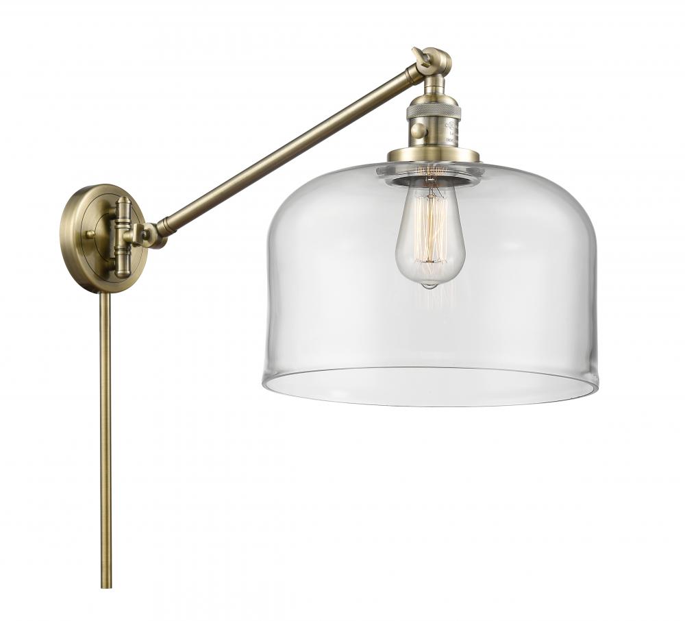 Bell - 1 Light - 12 inch - Antique Brass -Adjustable Swing Arm