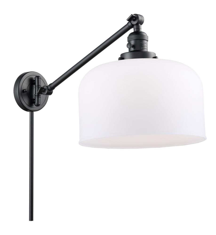 Bell - 1 Light - 12 inch - Matte Black -Adjustable Swing Arm