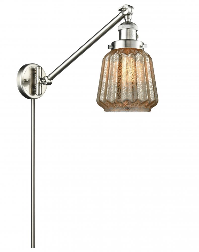 Chatham - 1 Light - 8 inch - Brushed Satin Nickel -Adjustable Swing Arm