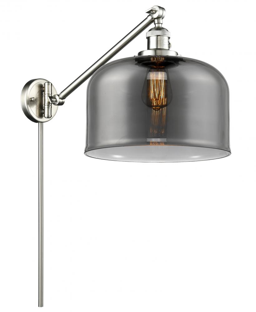 Bell - 1 Light - 12 inch - Brushed Satin Nickel -Adjustable Swing Arm