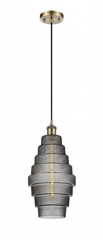 Cascade - 1 Light - 8 inch - Antique Brass - Cord hung - Mini Pendant