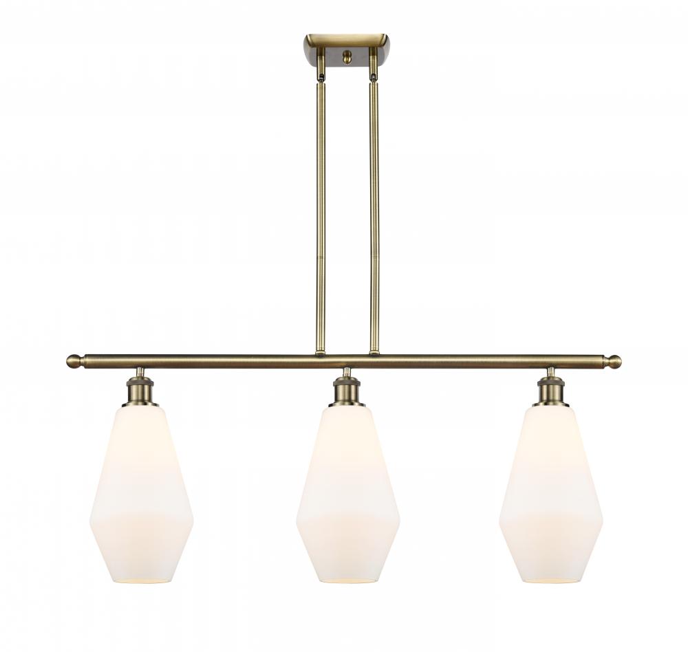 Cindyrella - 3 Light - 36 inch - Antique Brass - Cord hung - Island Light