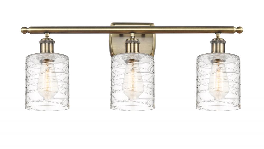 Cobbleskill - 3 Light - 25 inch - Antique Brass - Bath Vanity Light