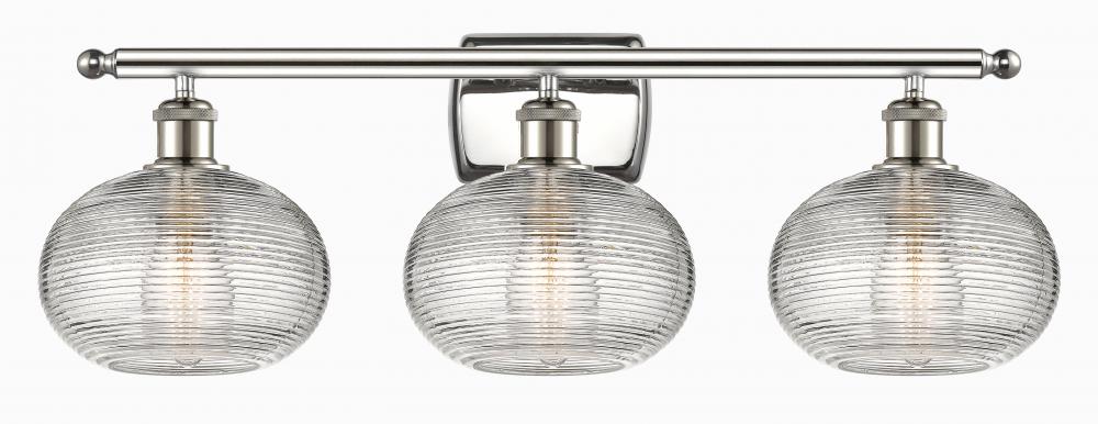 Ithaca - 3 Light - 28 inch - Polished Nickel - Bath Vanity Light