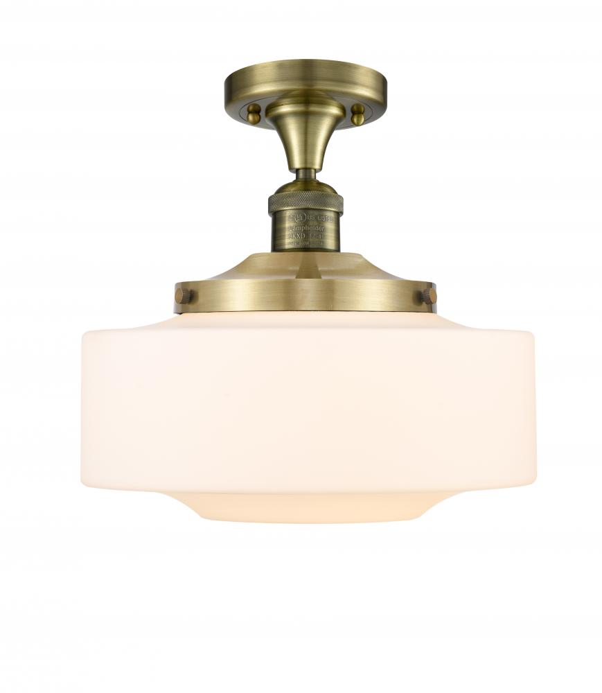 Bridgeton - 1 Light - 12 inch - Antique Brass - Semi-Flush Mount