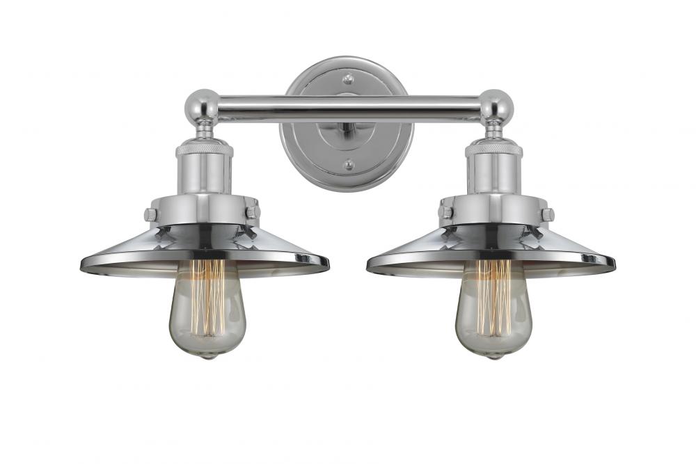 Railroad - 2 Light - 17 inch - Polished Chrome - Bath Vanity Light