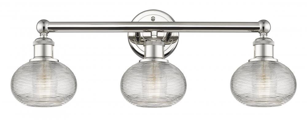 Ithaca - 3 Light - 24 inch - Polished Nickel - Bath Vanity Light