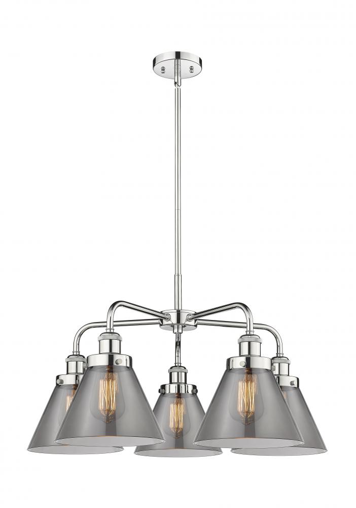 Cone - 5 Light - 26 inch - Polished Chrome - Chandelier