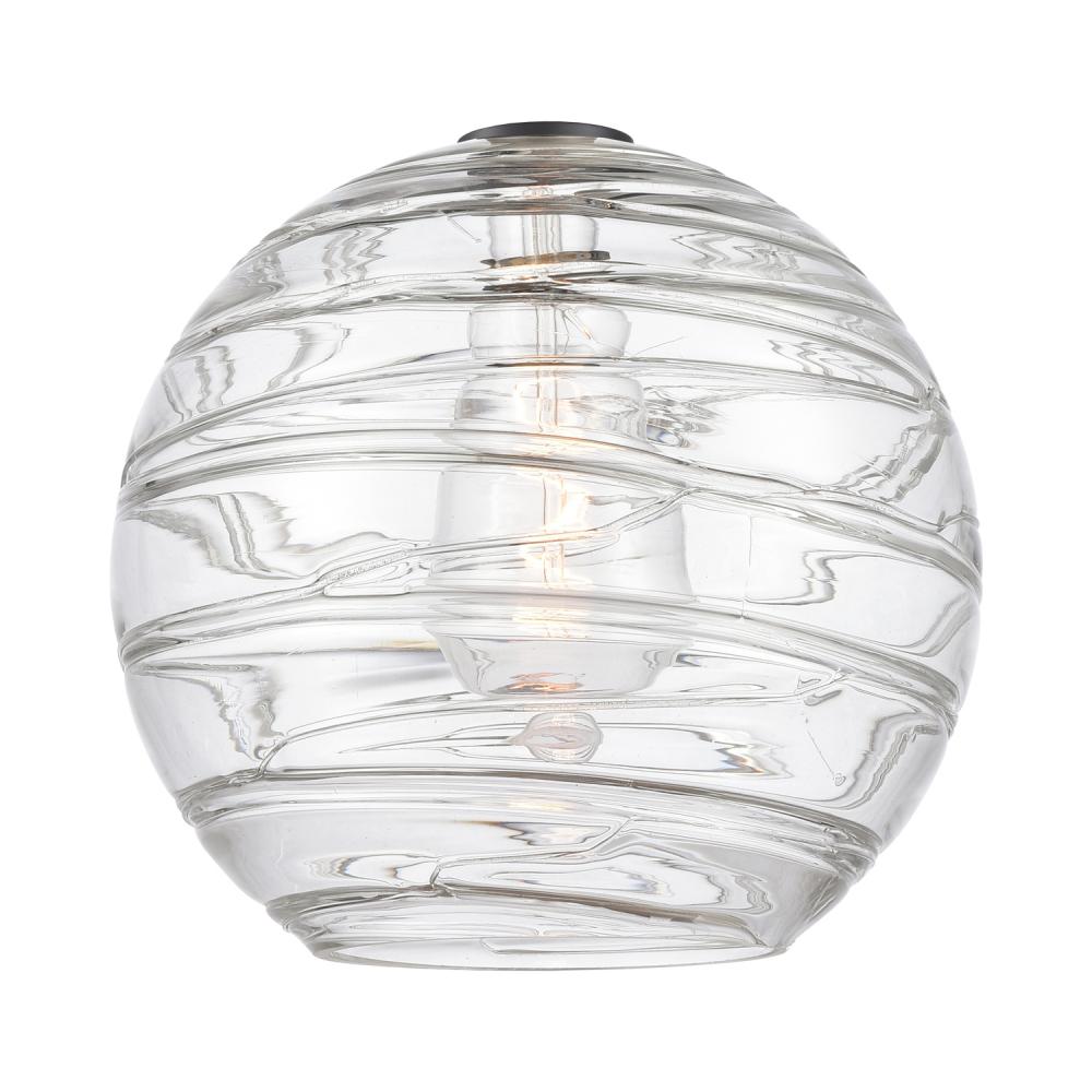 Deco Swirl 12" Clear Glass