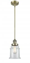 Innovations Lighting 201S-AB-G182-LED - Canton - 1 Light - 7 inch - Antique Brass - Stem Hung - Mini Pendant