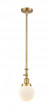 Innovations Lighting 206-SG-G201-6-LED - Beacon - 1 Light - 6 inch - Satin Gold - Stem Hung - Mini Pendant