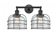 Innovations Lighting 208-BK-G72-CE-LED - Bell Cage - 2 Light - 19 inch - Matte Black - Bath Vanity Light