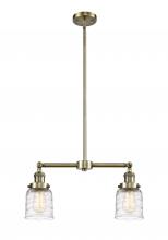 Innovations Lighting 209-AB-G513-LED - Bell - 2 Light - 21 inch - Antique Brass - Stem Hung - Island Light