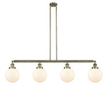 Innovations Lighting 214-AB-G201-8-LED - Beacon - 4 Light - 53 inch - Antique Brass - Stem Hung - Island Light