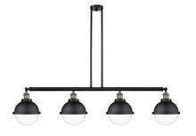 Innovations Lighting 214-BAB-HFS-82-BK-LED - Hampden - 4 Light - 54 inch - Black Antique Brass - Stem Hung - Island Light