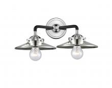 Innovations Lighting 284-2W-BPN-M1-PN-LED - Railroad - 2 Light - 16 inch - Black Polished Nickel - Bath Vanity Light