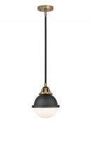 Innovations Lighting 288-1S-BAB-HFS-61-BK-LED - Hampden - 1 Light - 7 inch - Black Antique Brass - Cord hung - Mini Pendant